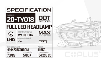 2016-2023 TOYOTA TACOMA headlight