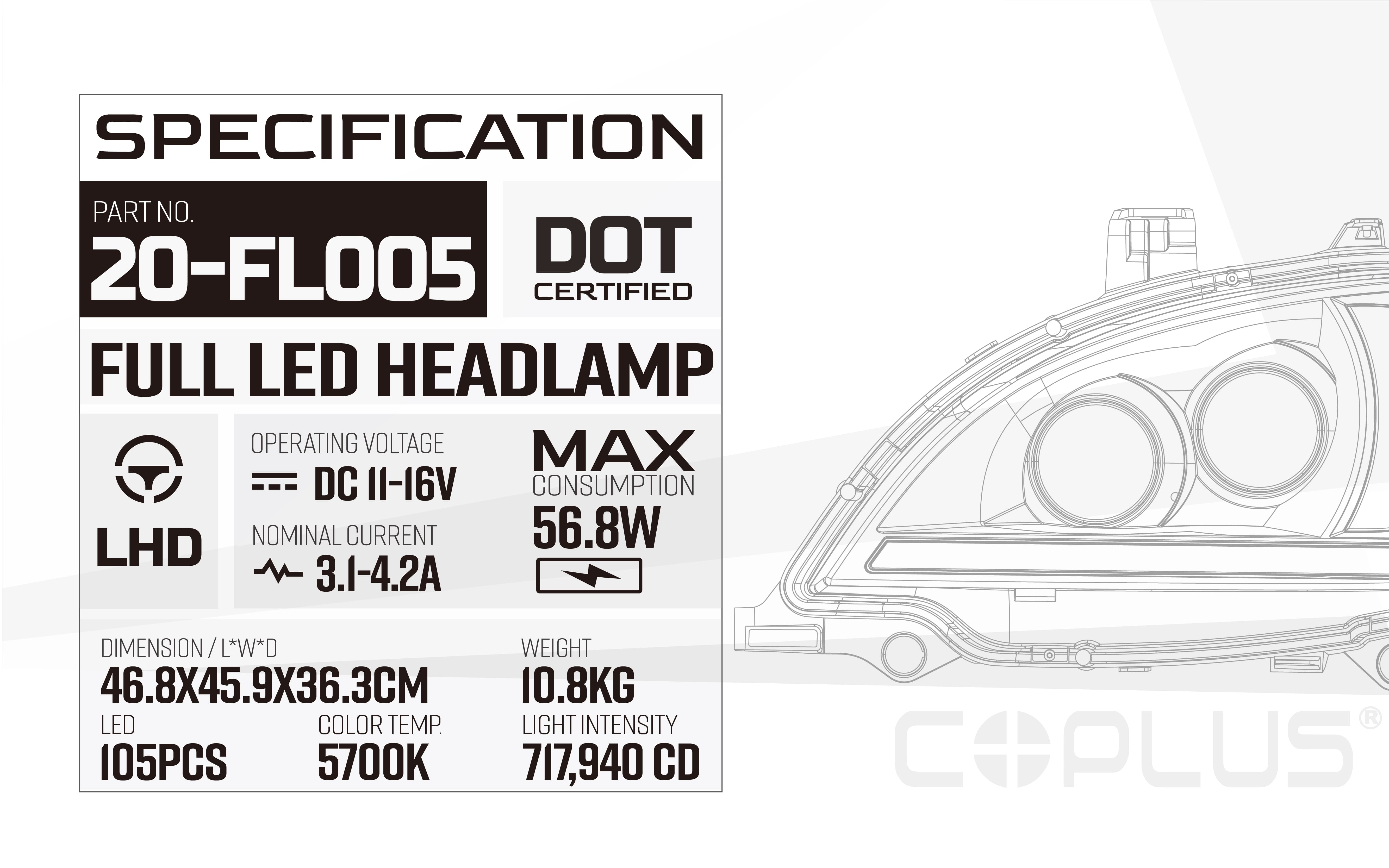 2001-2018 FREIGHTLINER COLUMBIA HEADLAMP